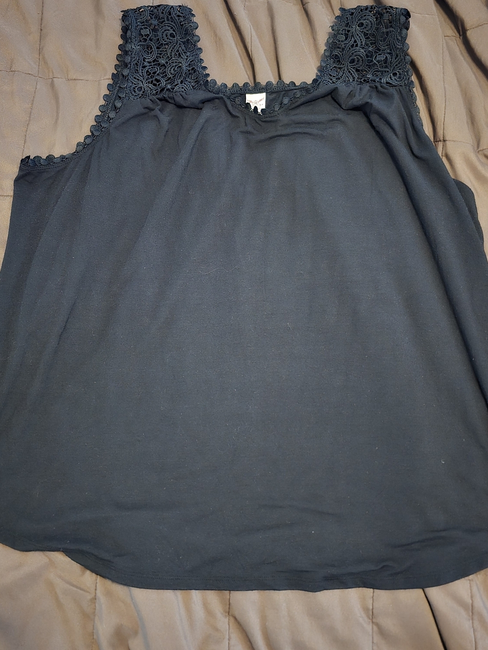 Faded Glory Black Lace Strap Tank Top Size 4x